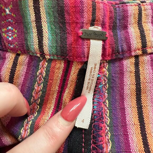 Free People multicolor striped cotton shorts size 4 - Picture 4 of 8